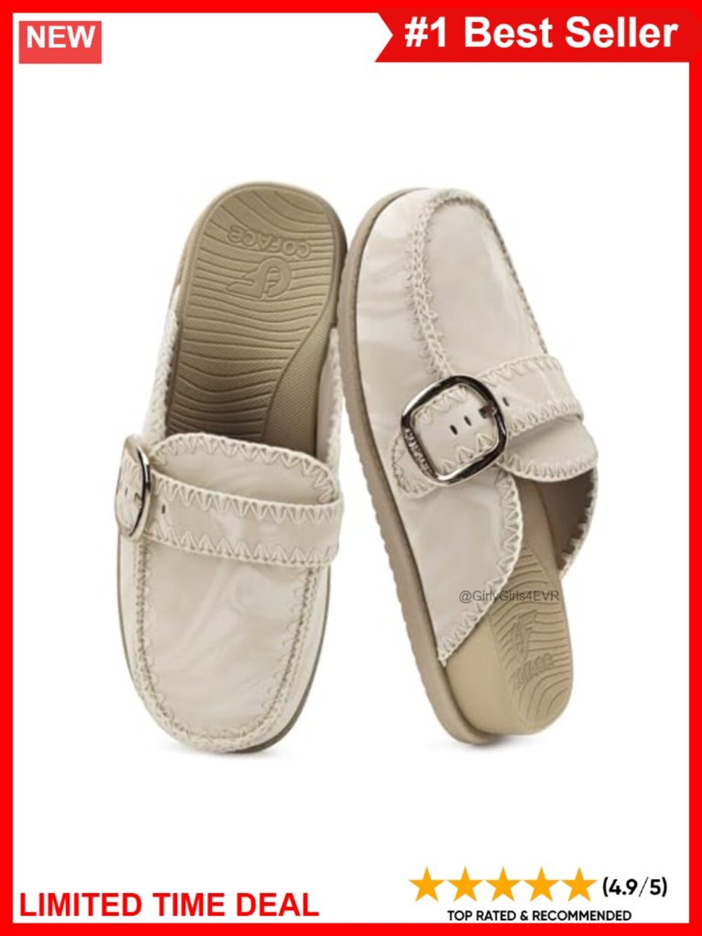 COFACE Women's Mules Clogs Closed Toe Backless Slip On Cushioned Walking Shoes